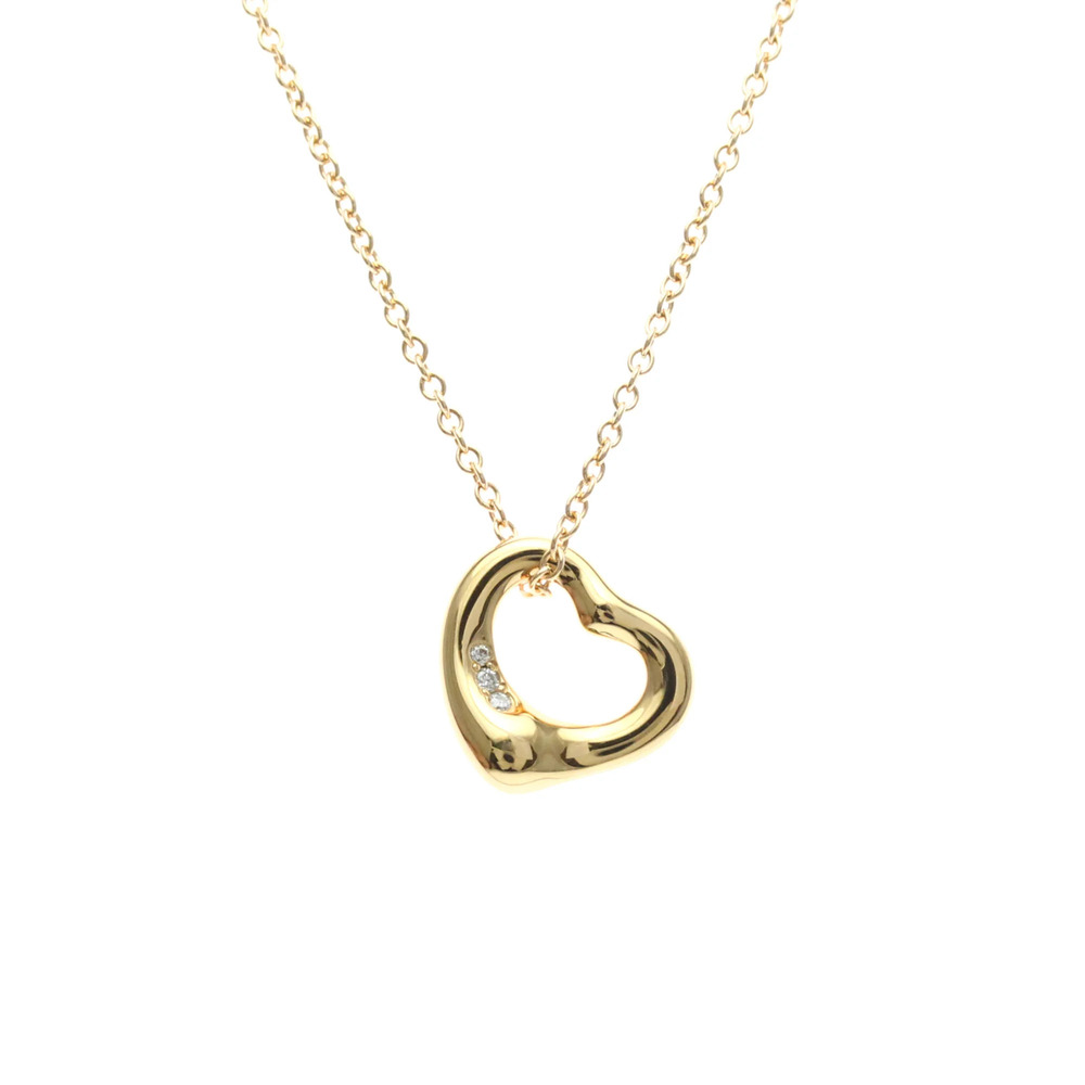 TIFFANY 18k Gold Diamond Heart Necklace